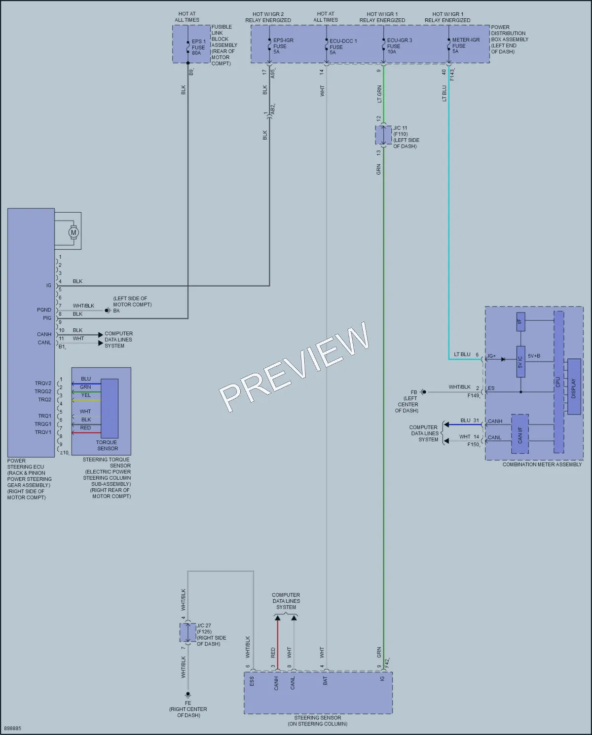 2025 Toyota bZ4X Electronic Power Steering wiring diagram preview