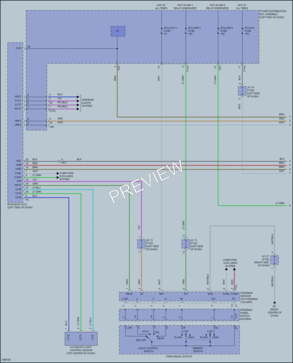 2025 Toyota bZ4X Headlights wiring diagram preview