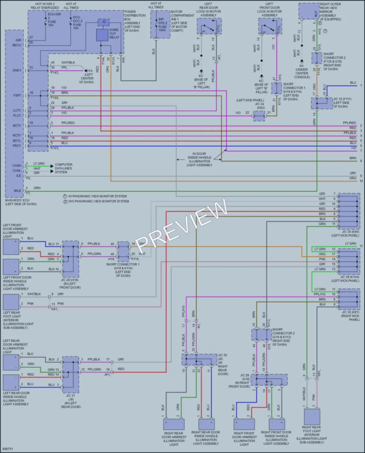 2025 Toyota bZ4X Interior Lights wiring diagram preview