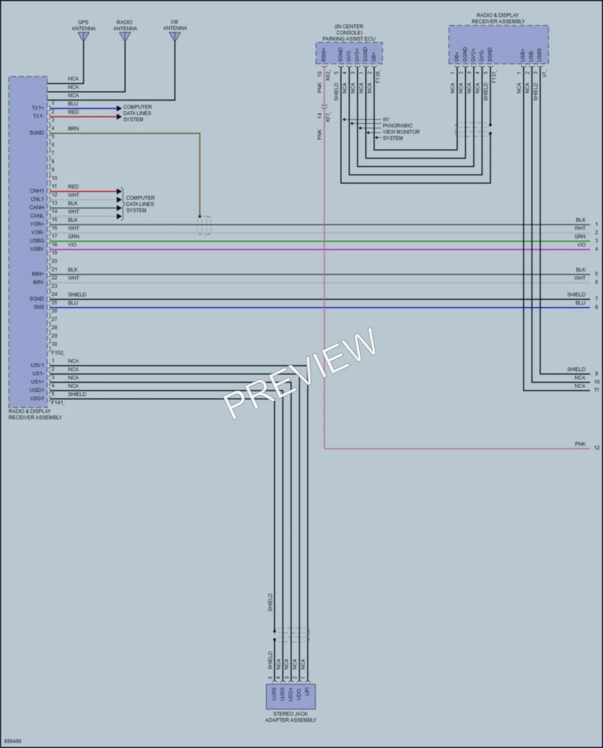 2025 Toyota bZ4X Navigation wiring diagram preview