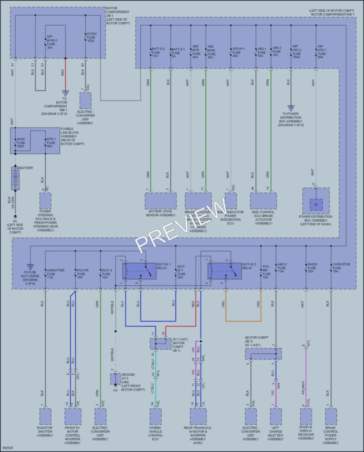 2025 Toyota bZ4X Power Distribution wiring diagram preview