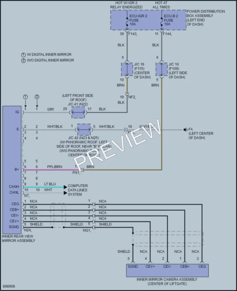2025 Toyota bZ4X Power Mirrors wiring diagram preview