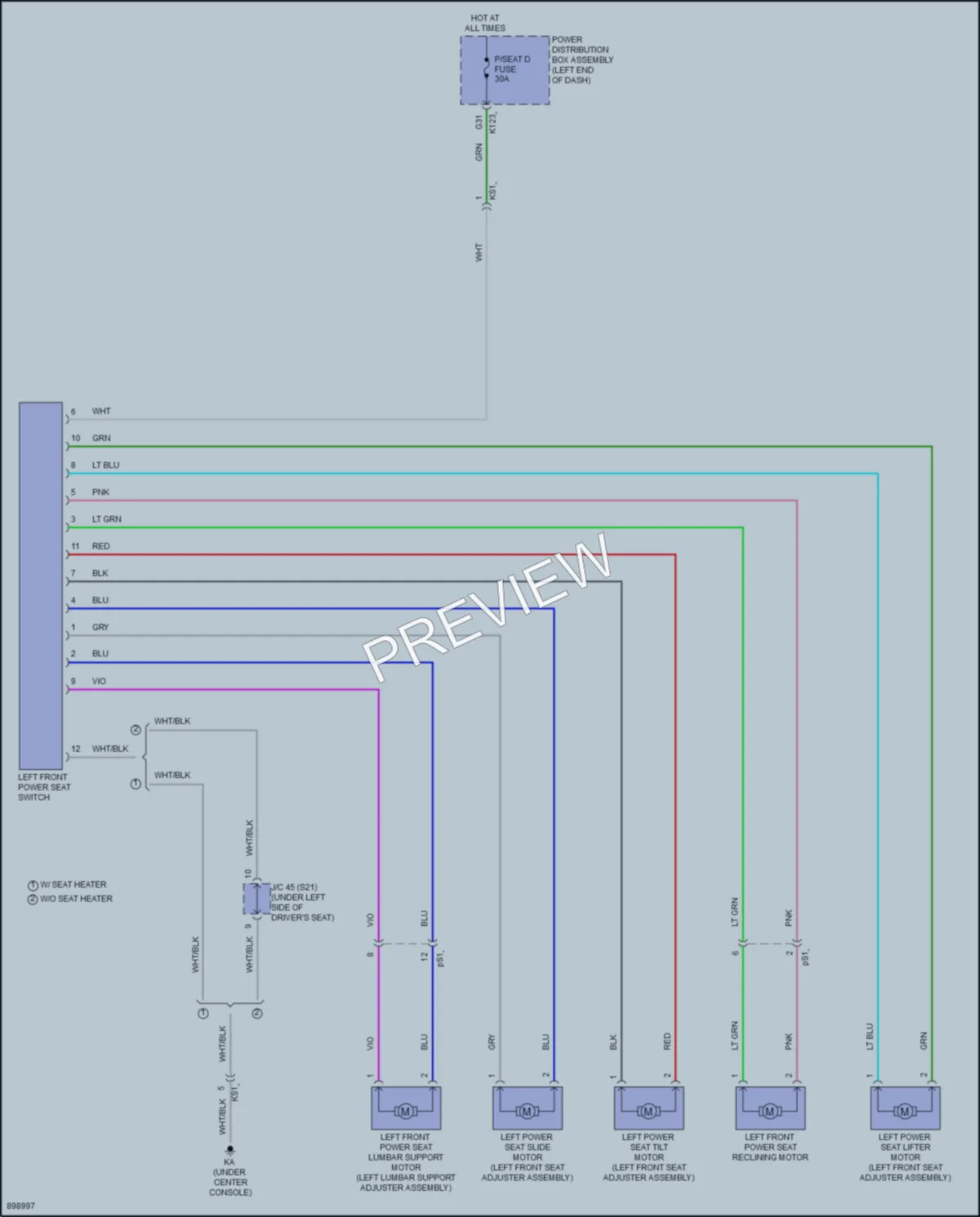 2025 Toyota bZ4X Power Seats wiring diagram preview